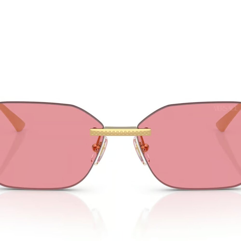 Versace VE2274 100284 Gold/Pink Oval Women Sunglasses Authentic